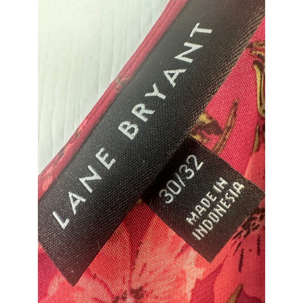 Lane Bryant Women’s Wine Floral Double Layer Chiffon Swing Tank Top - Size 30/32 - Picture 6 of 9